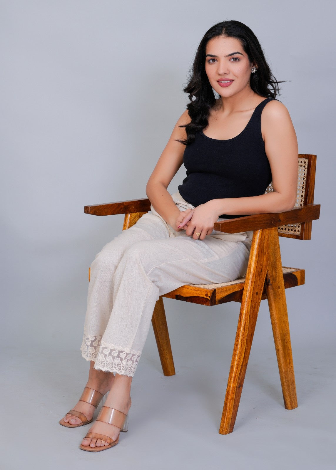 Floral Weave Khadi Crochet Pants