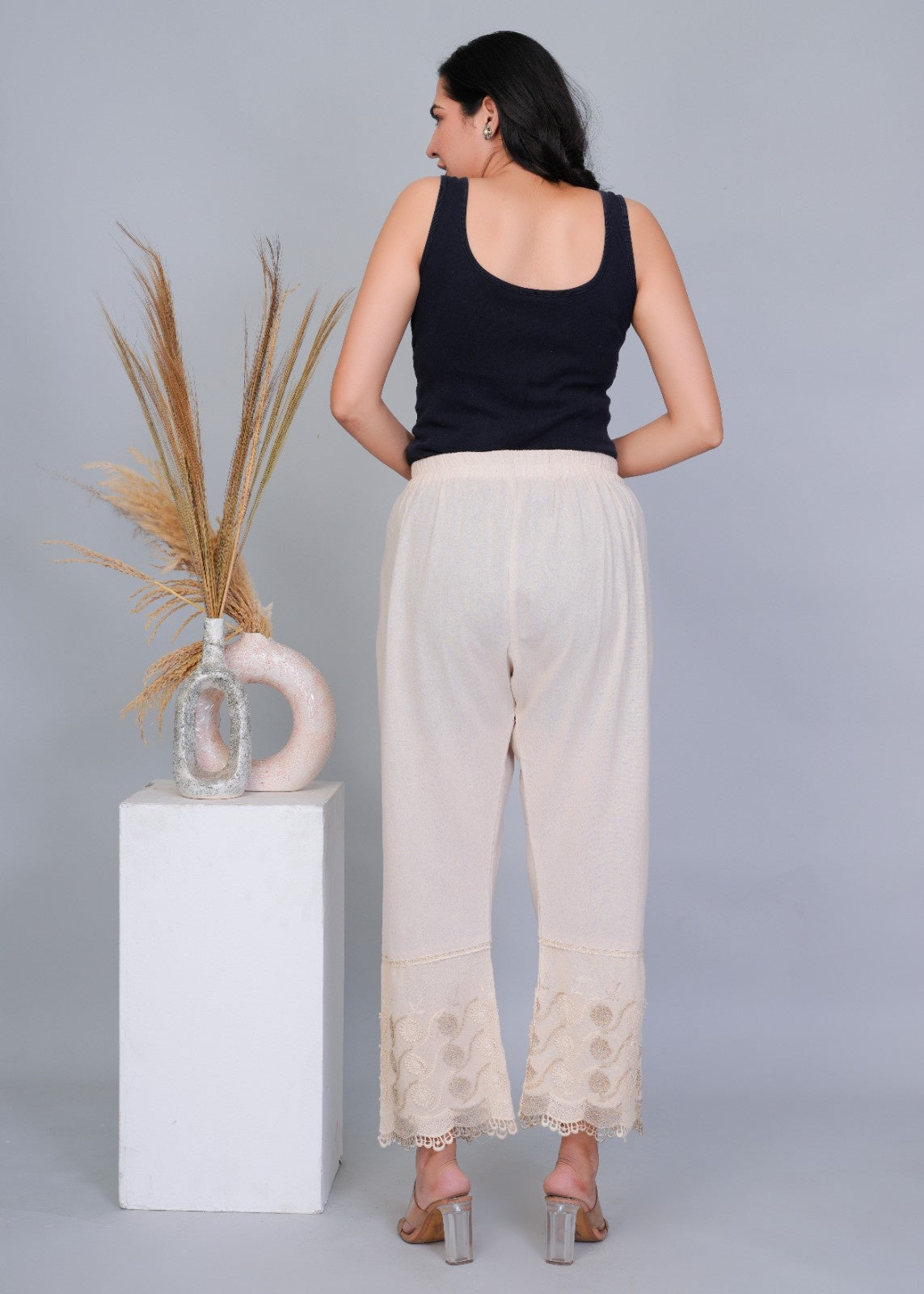 Khadi 3D Zari Work Pant
