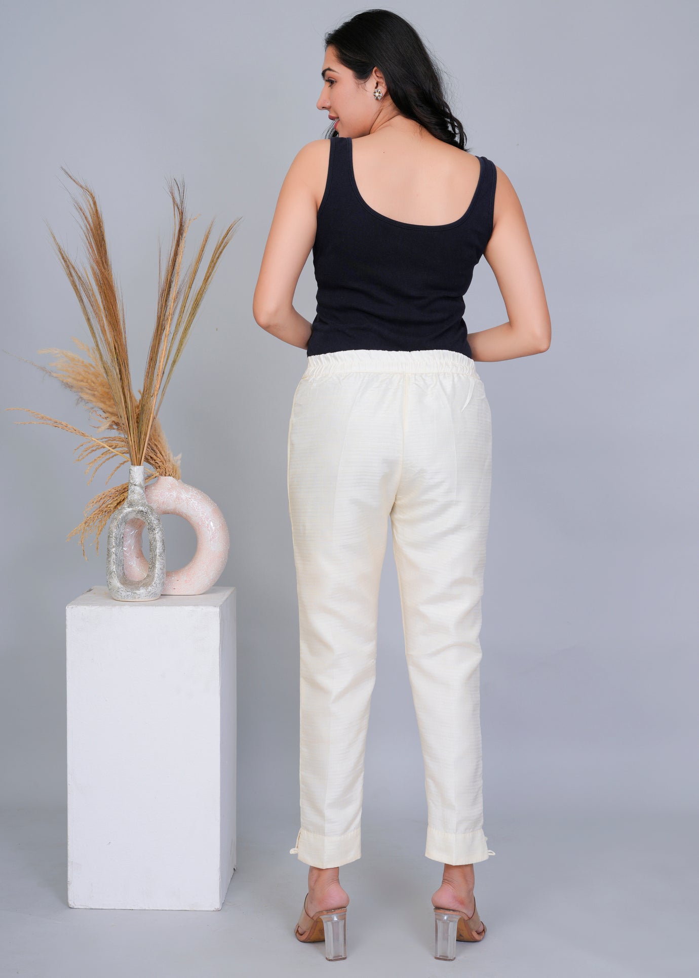 White Bangalori Silk Pant