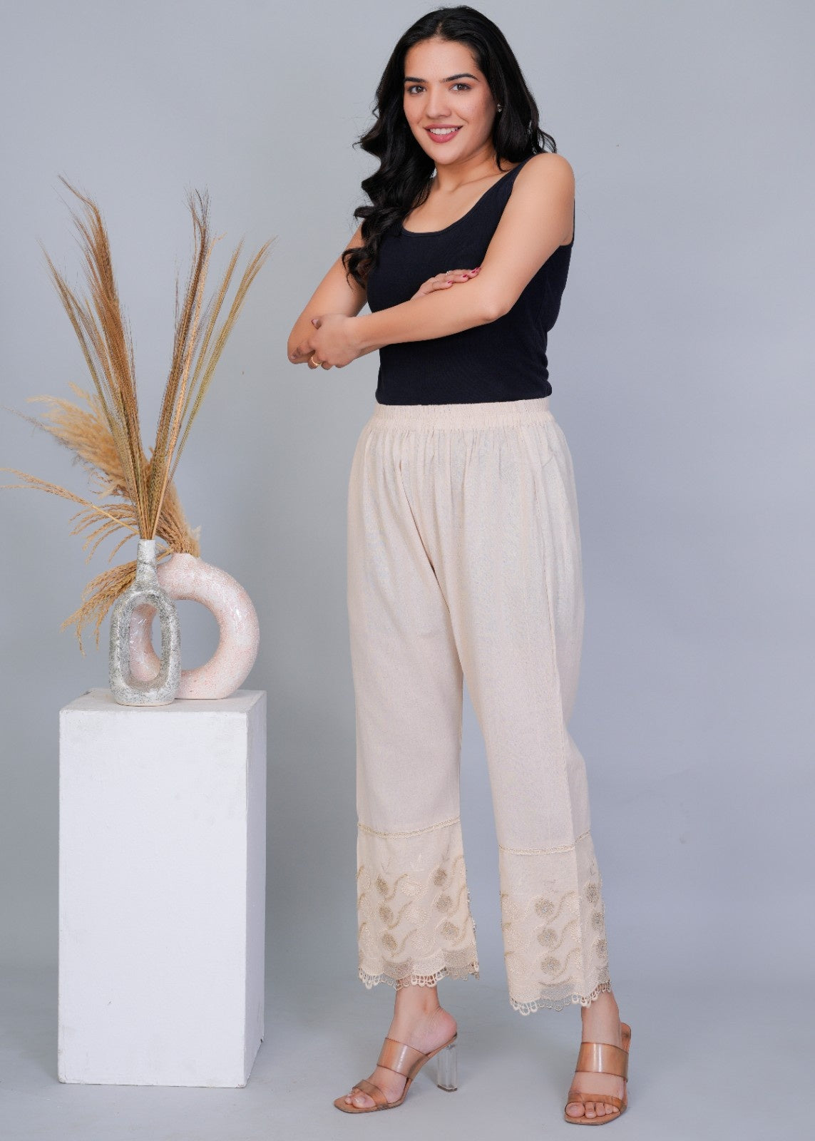 Khadi 3D Zari Work Pant