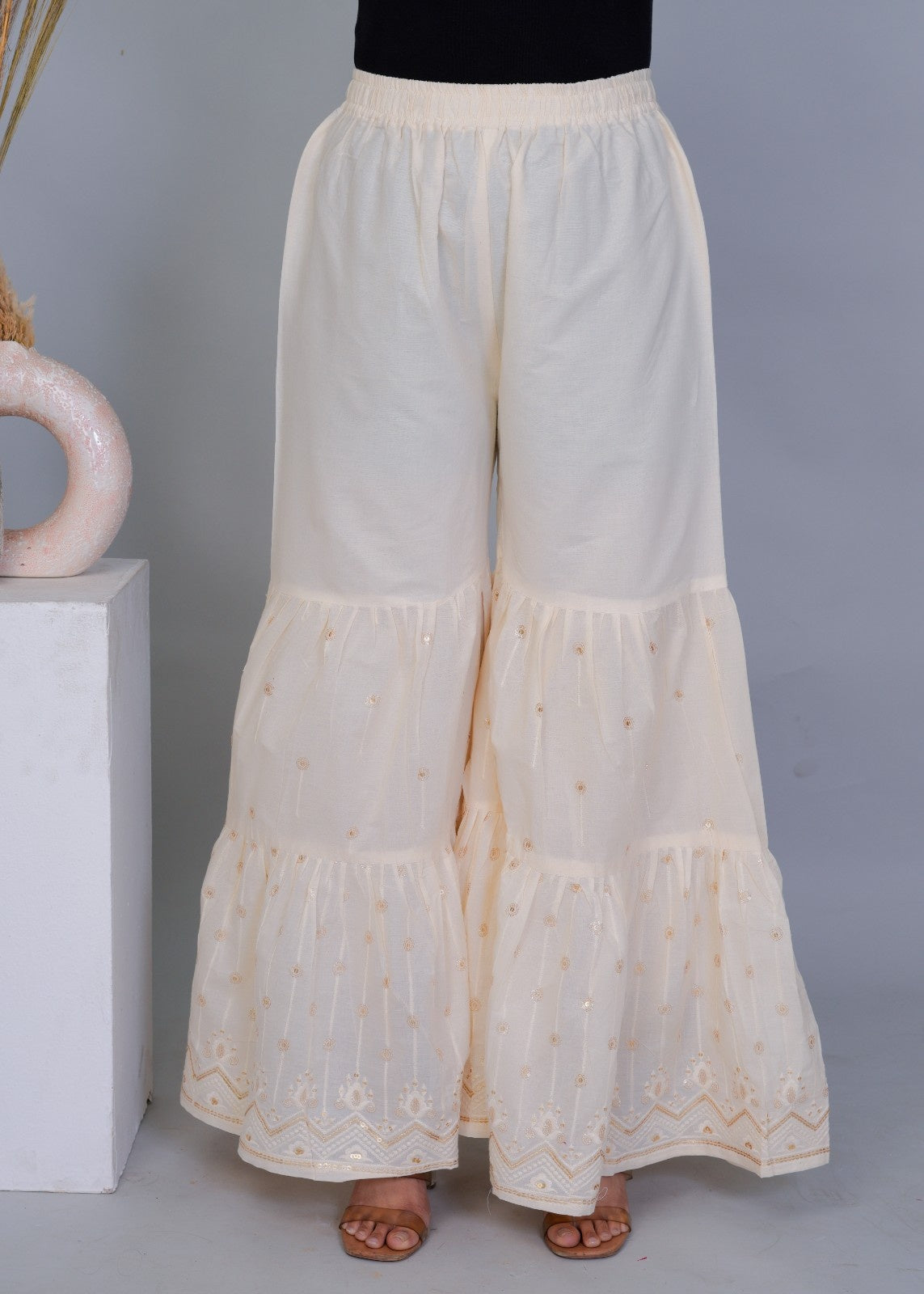 Cream Sharara