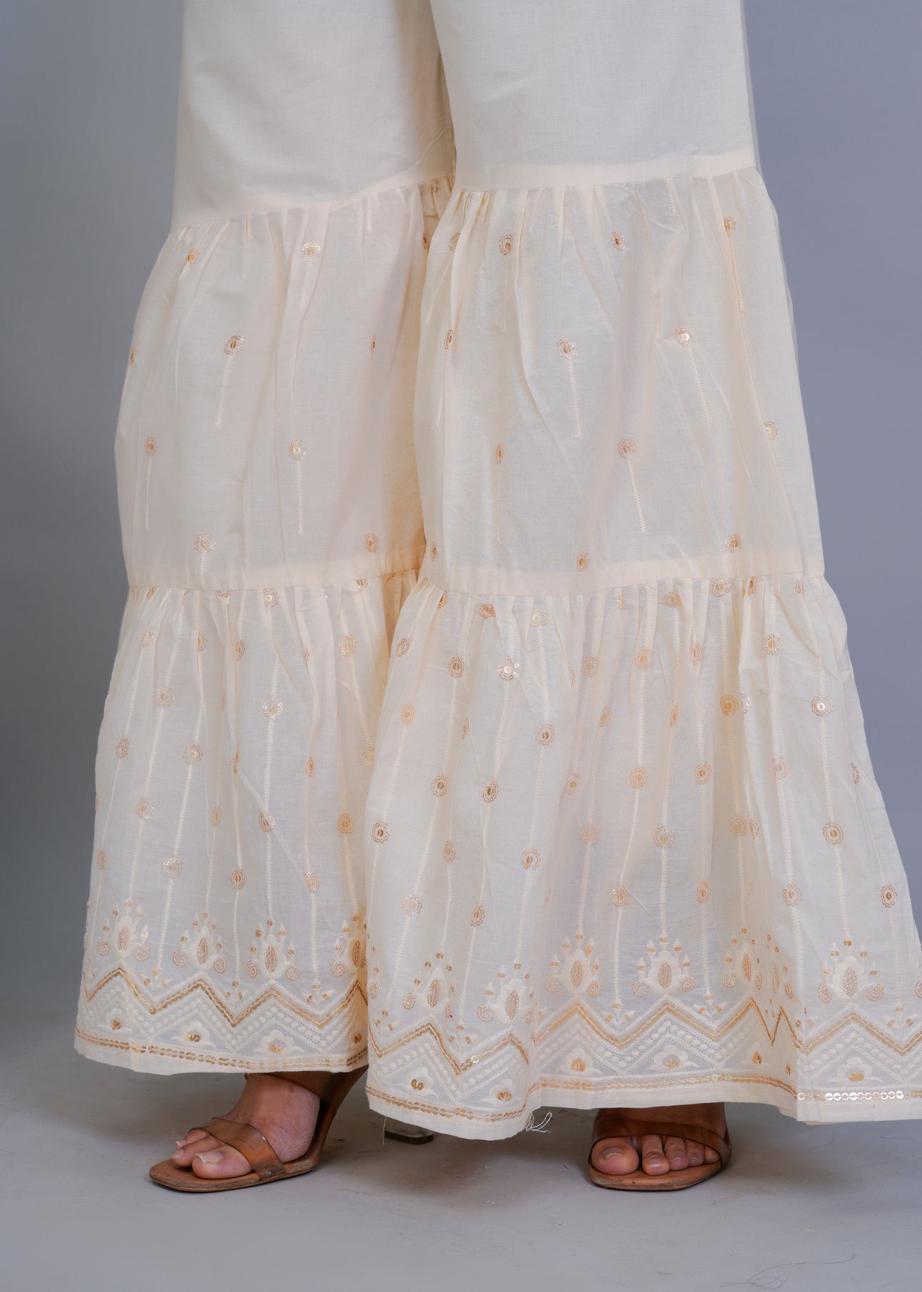 Cream Sharara