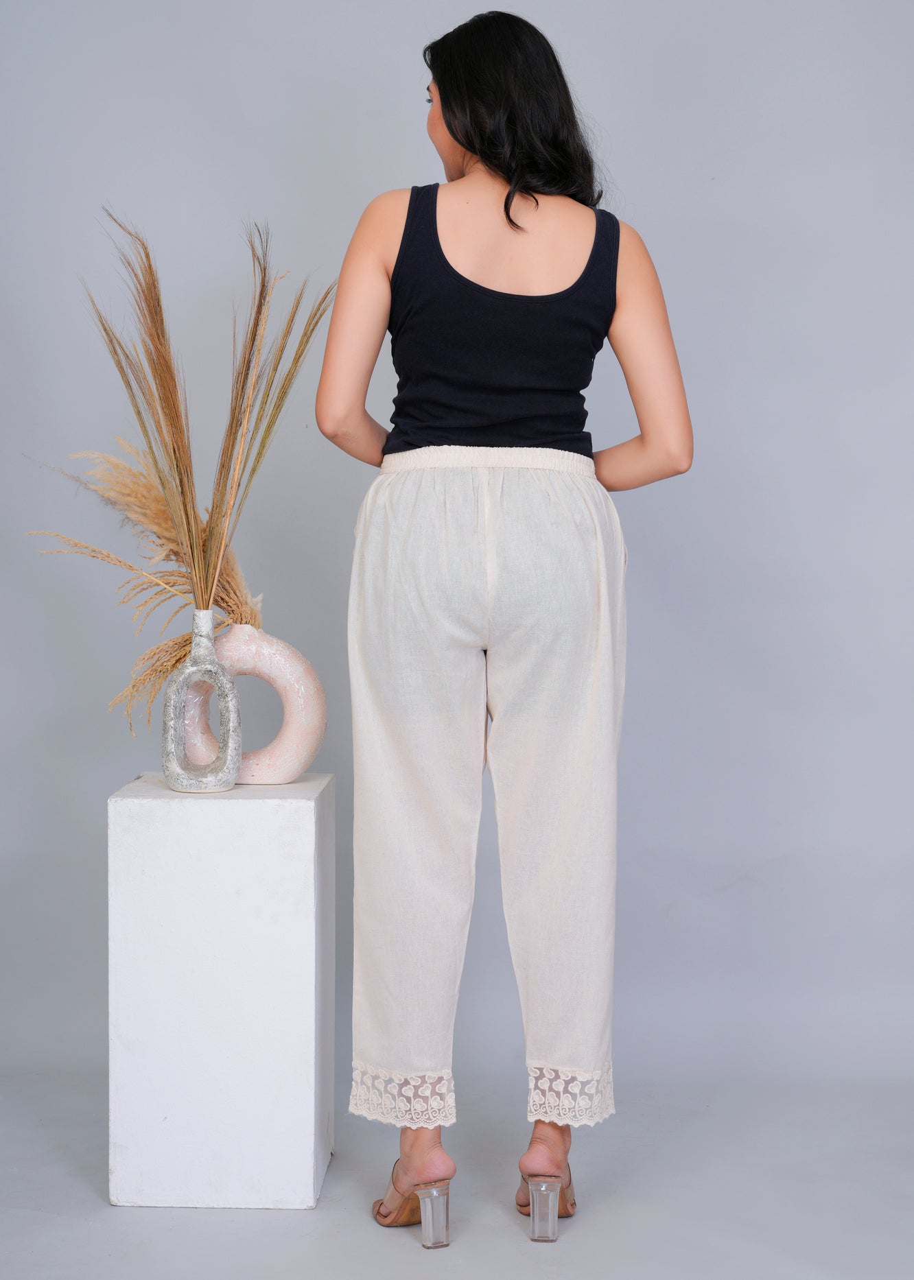 Floral Weave Khadi Crochet Pants