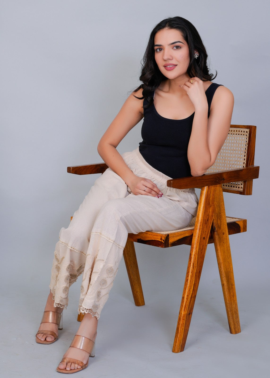 Khadi 3D Zari Work Pant