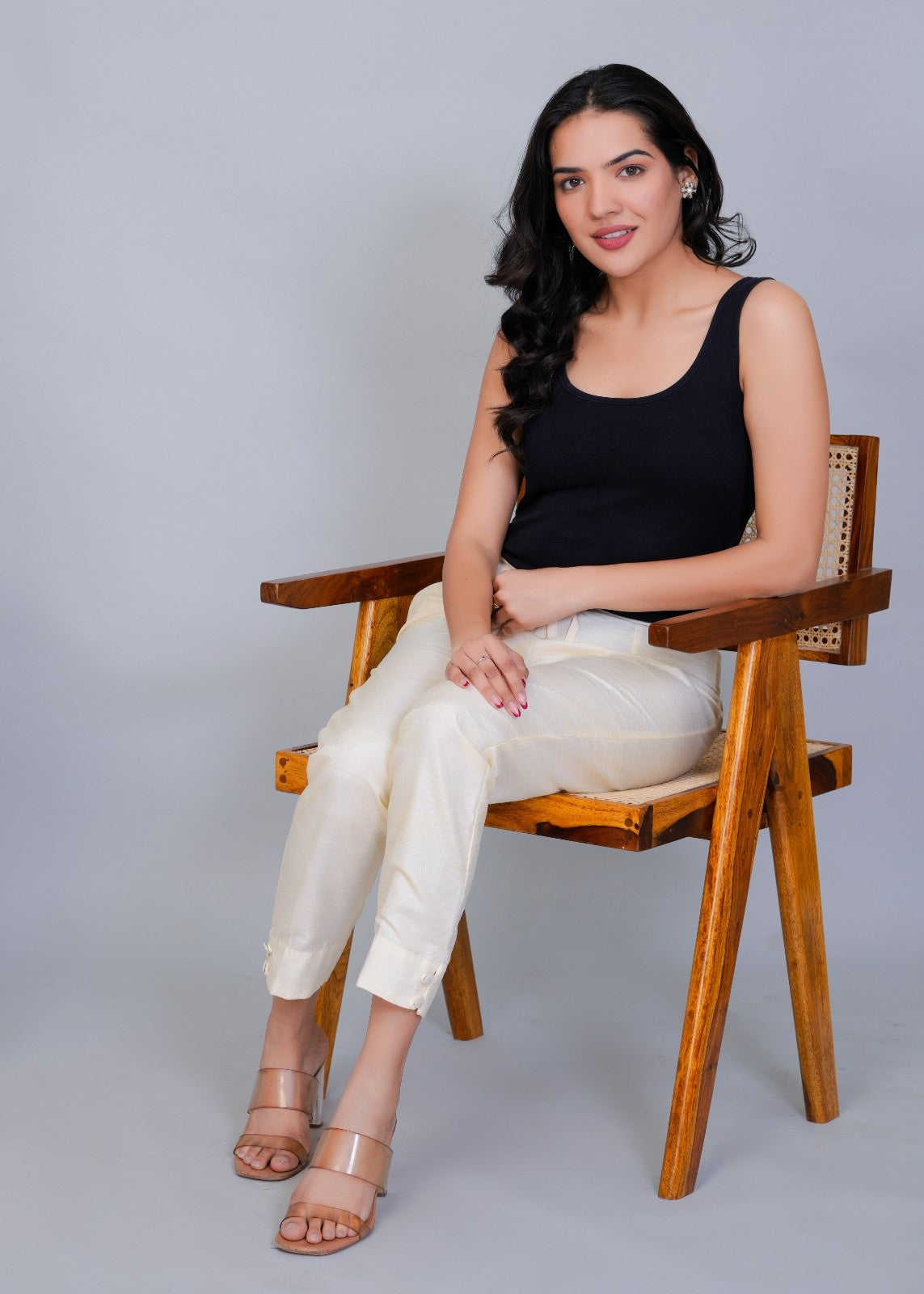 White Bangalori Silk Pant