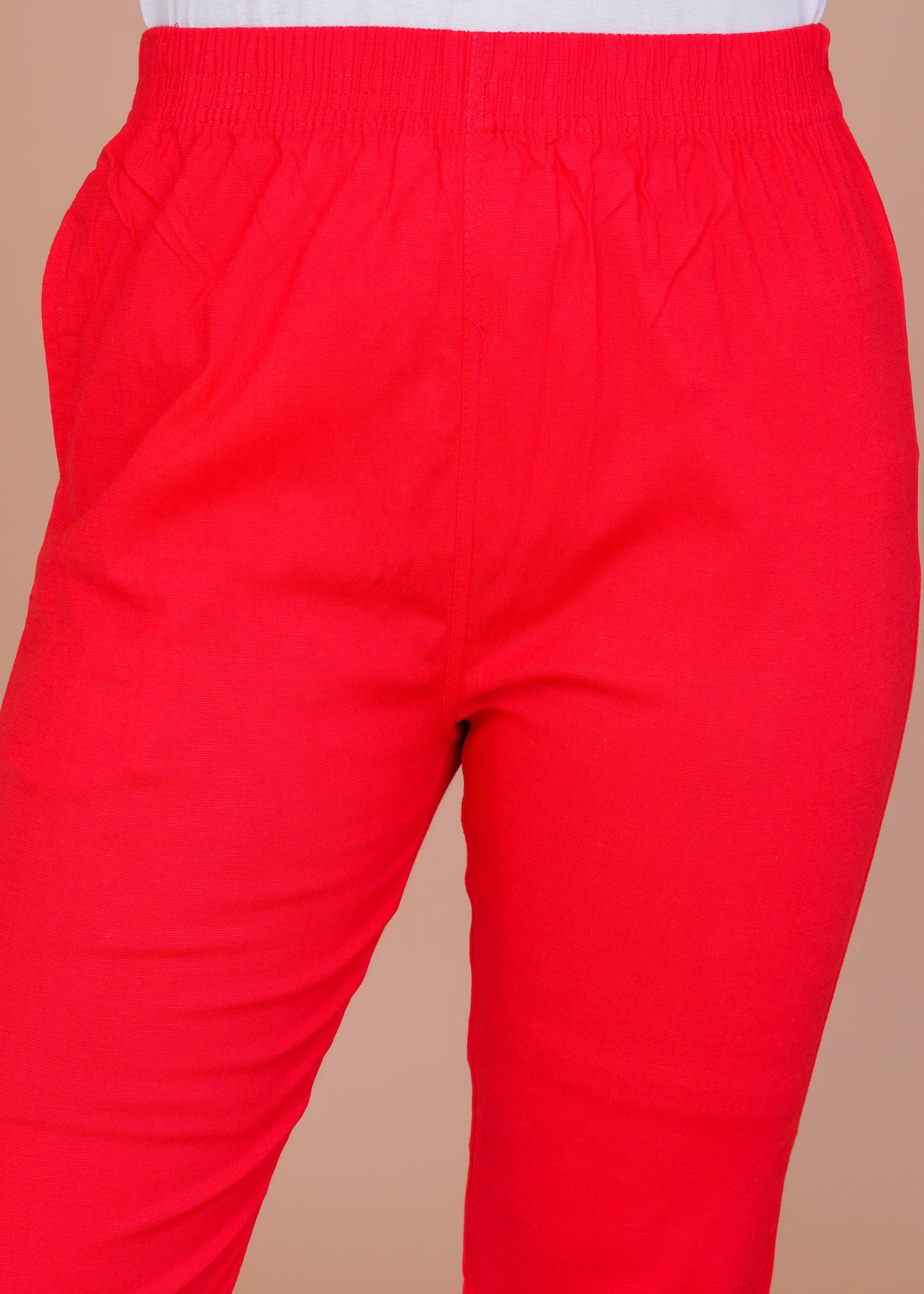 Cotton Lycra Red Pant