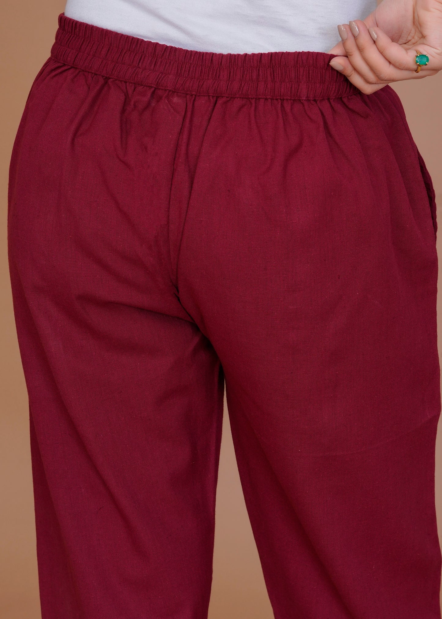 Everyday Cotton Maroon Pant