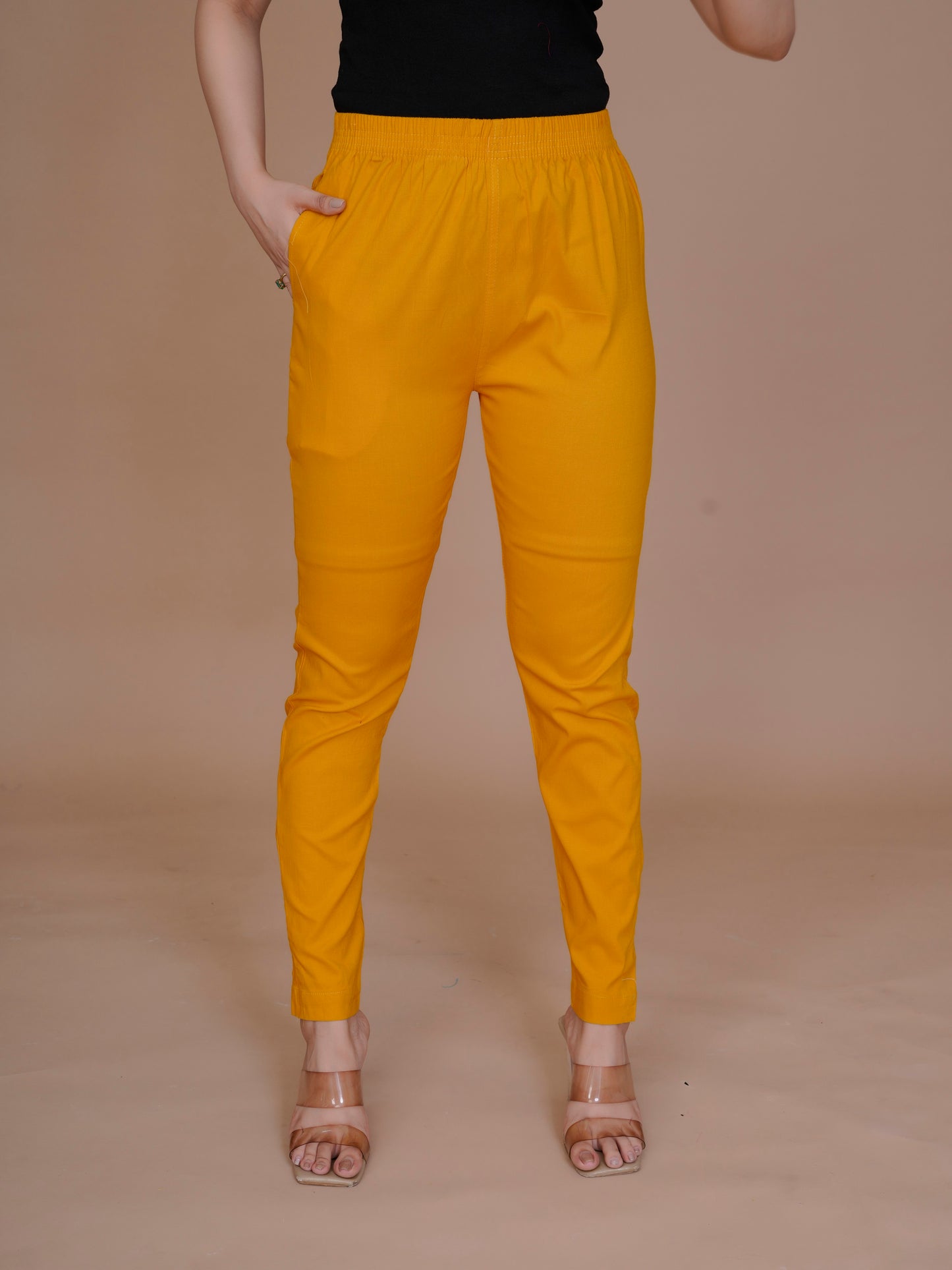 Cotton Lycra Mustard Pant