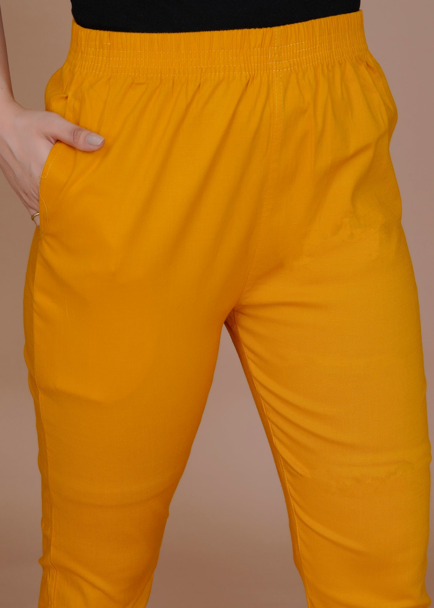 Cotton Lycra Mustard Pant