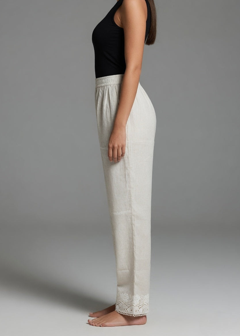 Khadi Stretchable Lace pant