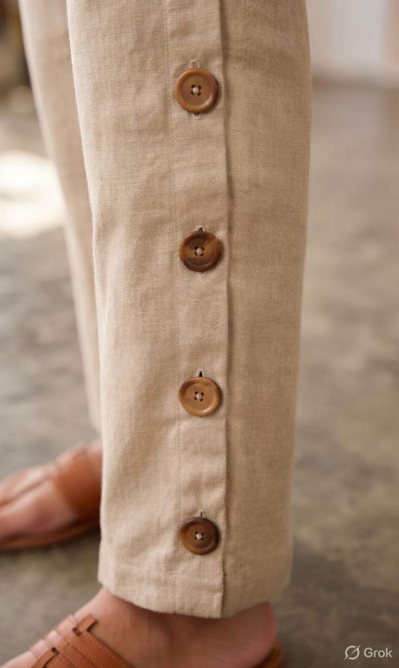 Beige Cotton Linen Co-Ord Set