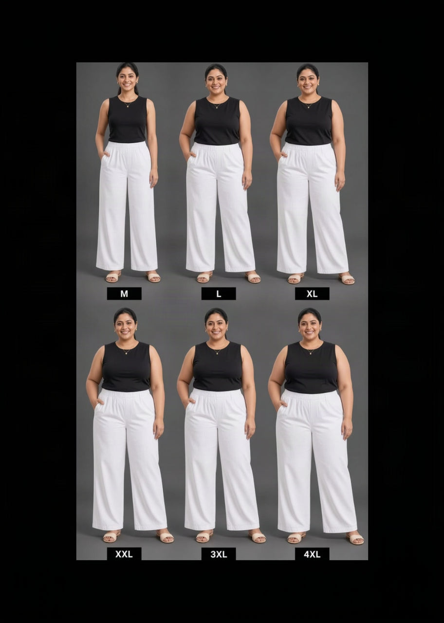 White Denim Plazzo Pant