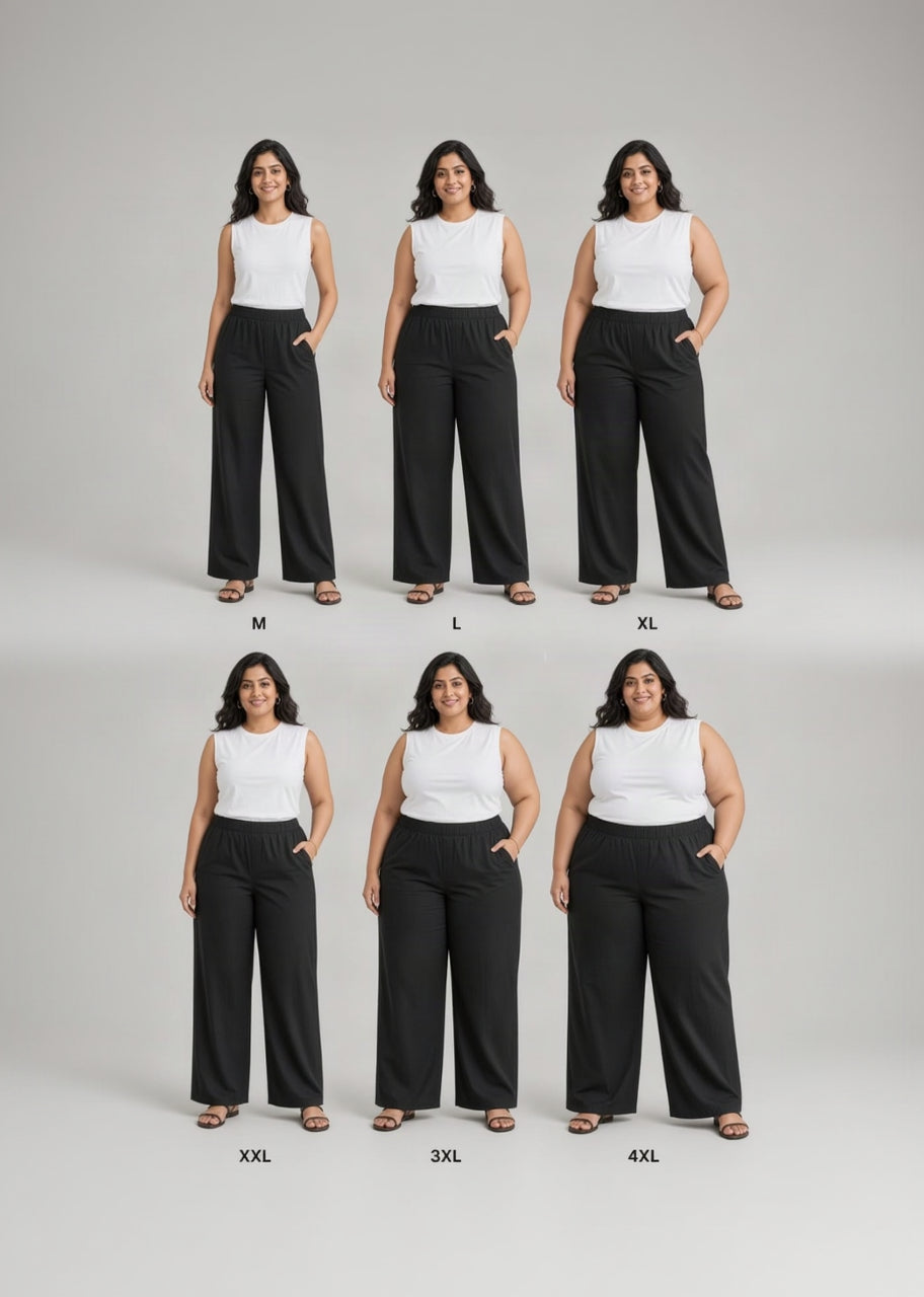 Black Denim Plazzo Pant