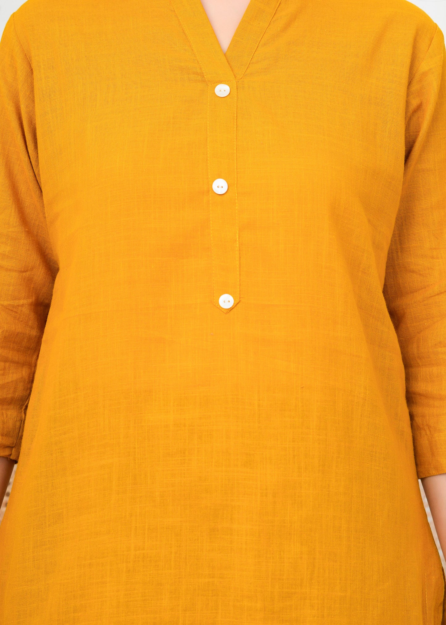 Classic Mustard Linen Kurti