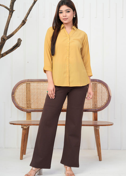 Mustard Shirt with Brown Everyday Pant