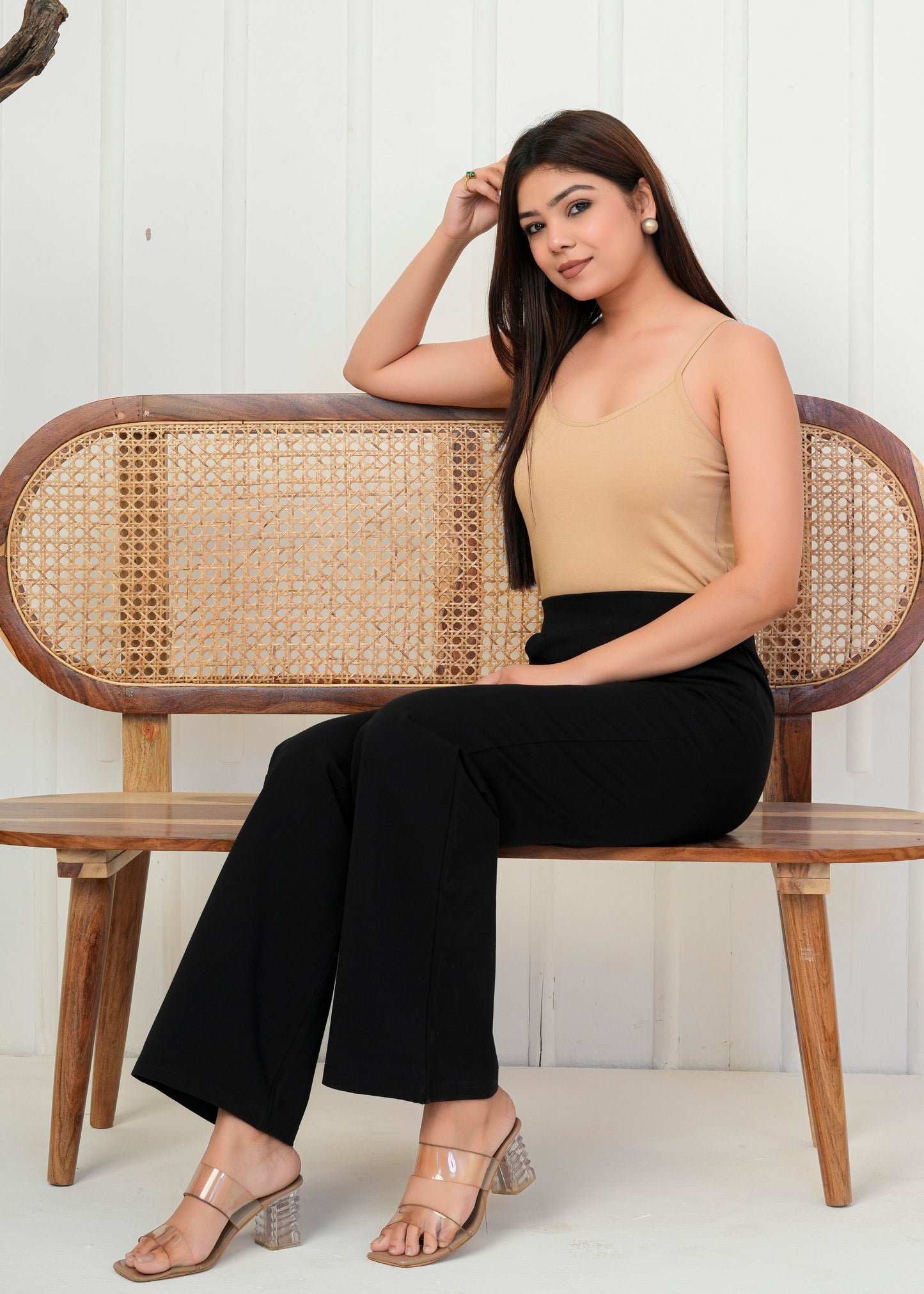 Classic Black High-Waist Straight Pant