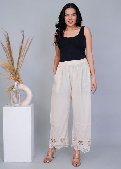 Weave Cutwork Khadi Plazo