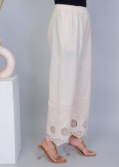 Weave Cutwork Khadi Plazo