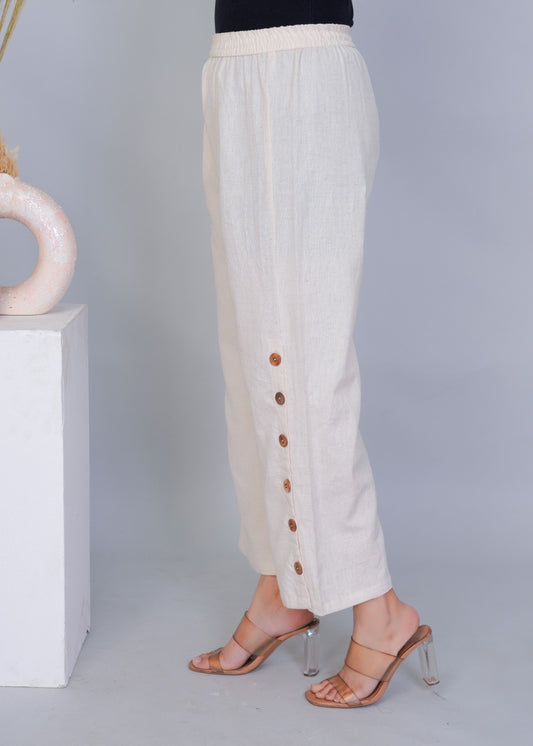 Side Button Khadi Pant