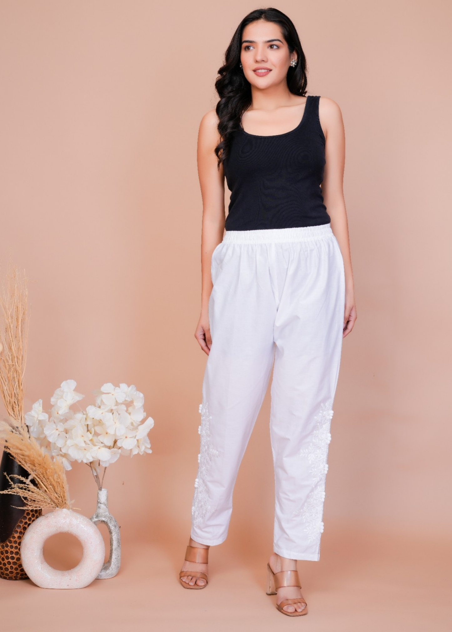 Kashmiri Embroidery White Pant