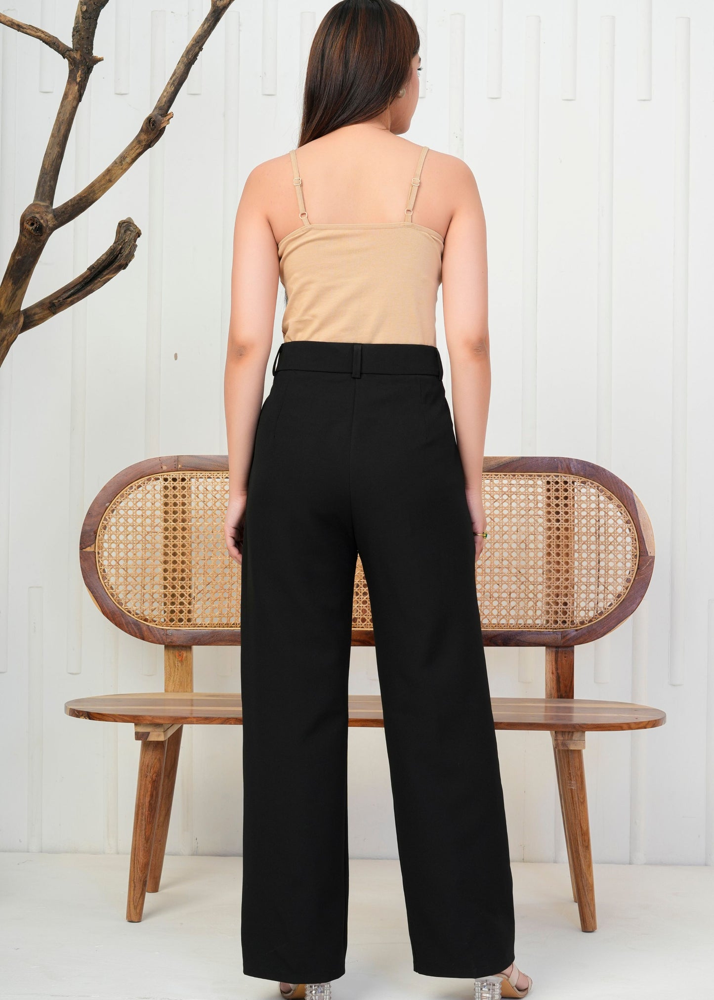 Elegant Black Straight Pant