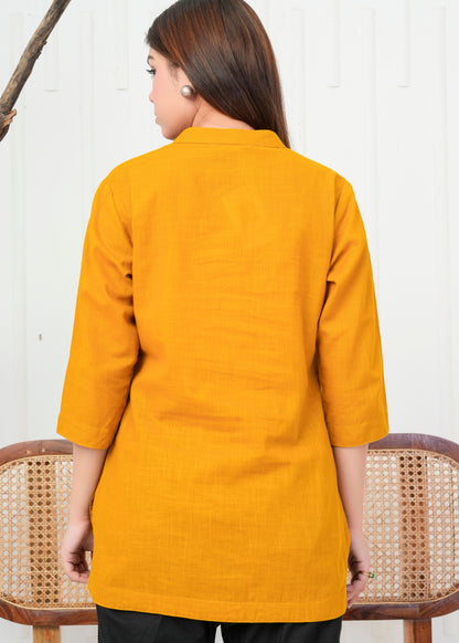 Classic Mustard Linen Kurti