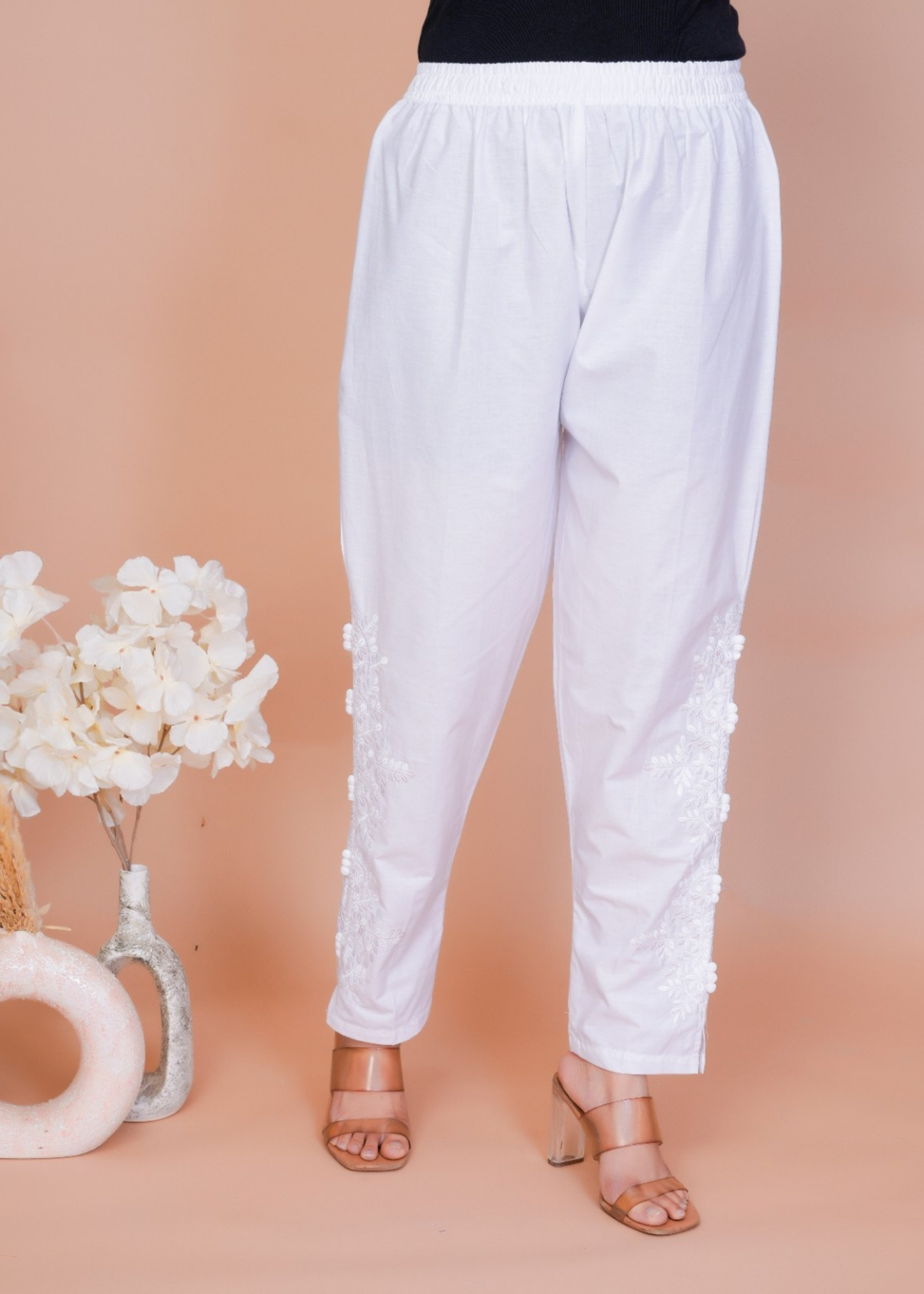 Kashmiri Embroidery White Pant