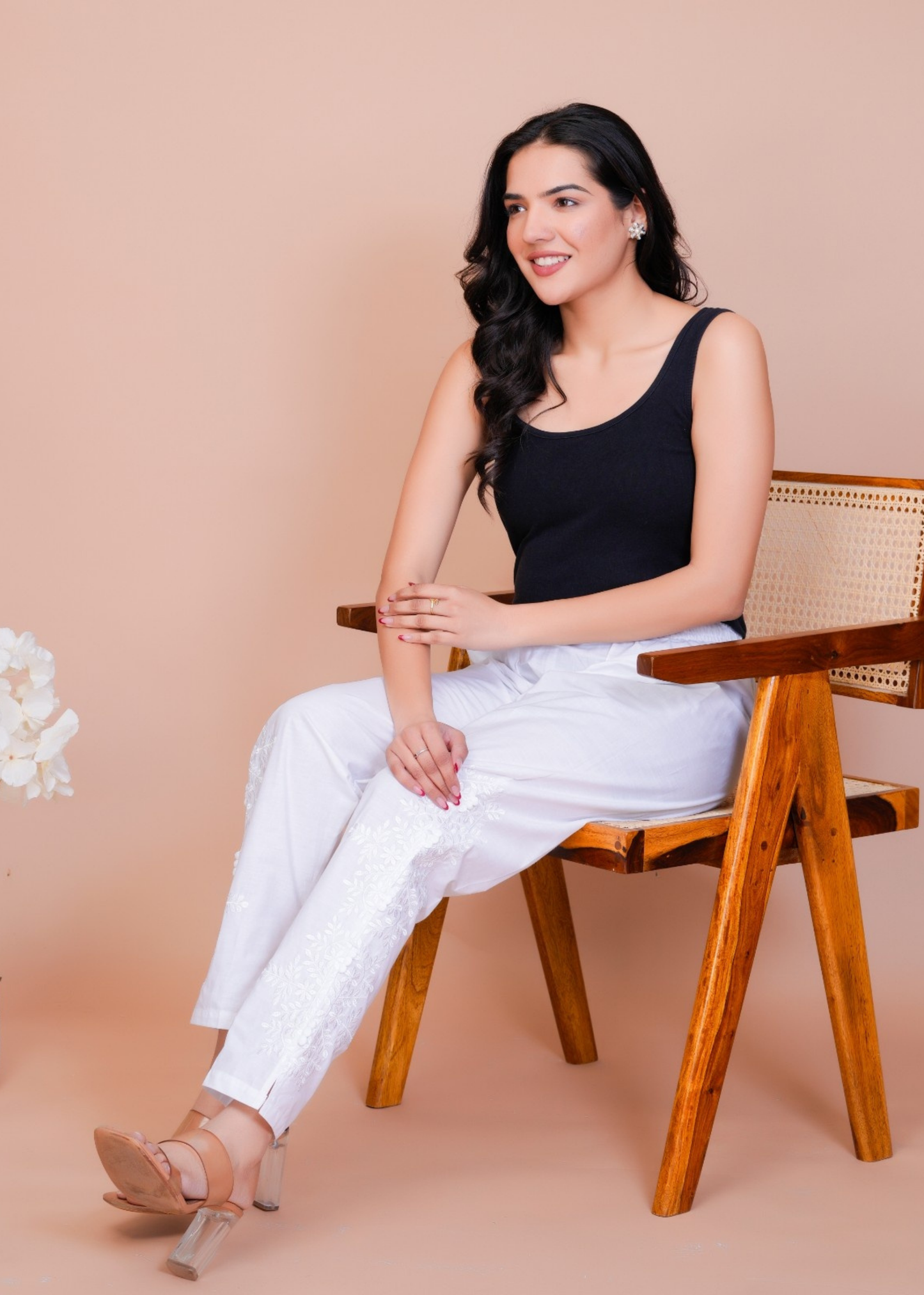 Kashmiri Embroidery White Pant