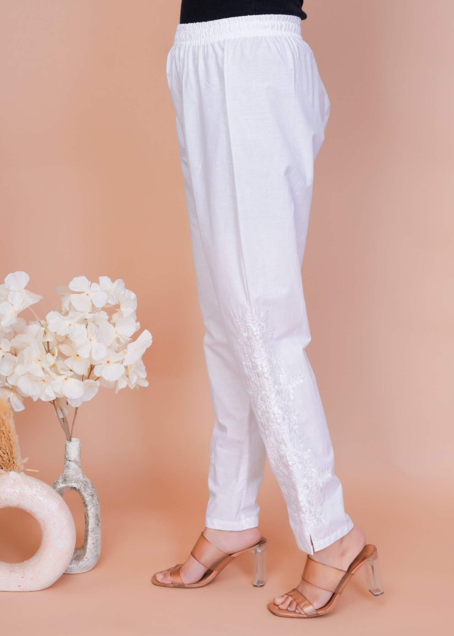 Kashmiri Embroidery White Pant