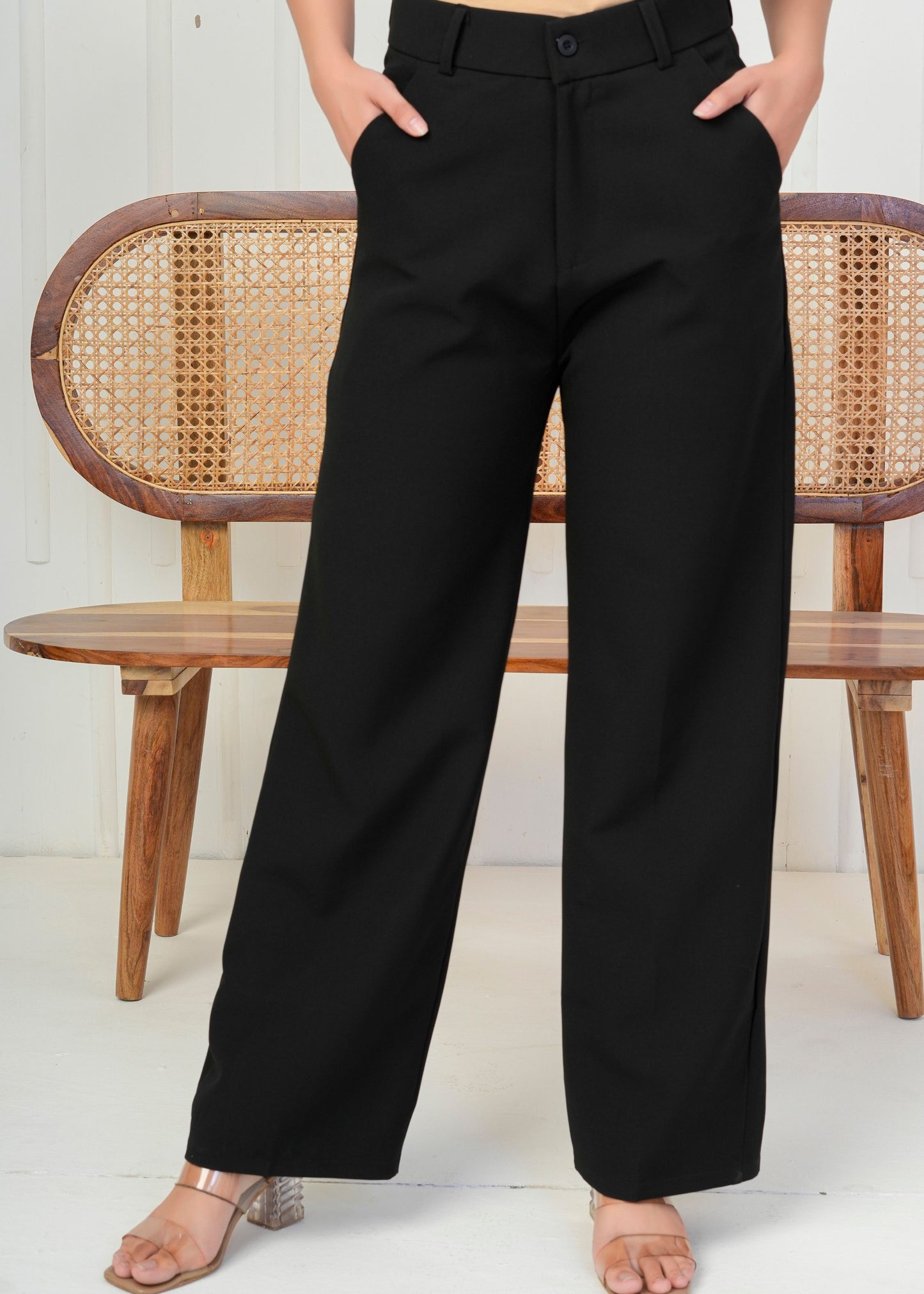 Elegant Black Straight Pant
