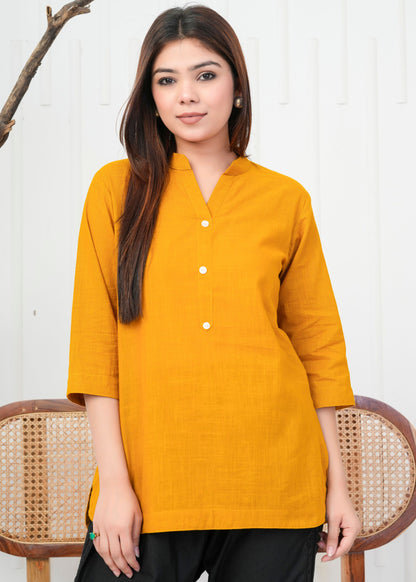 Classic Mustard Linen Kurti