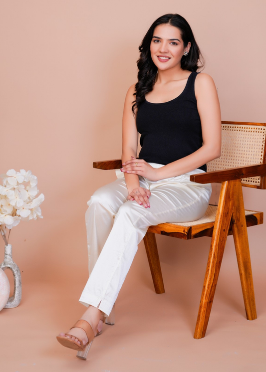 Satin Silk White Pant