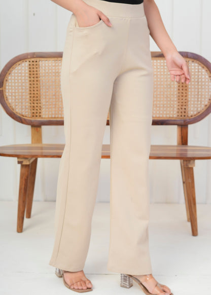 Soft Beige Comfort Formal Pant