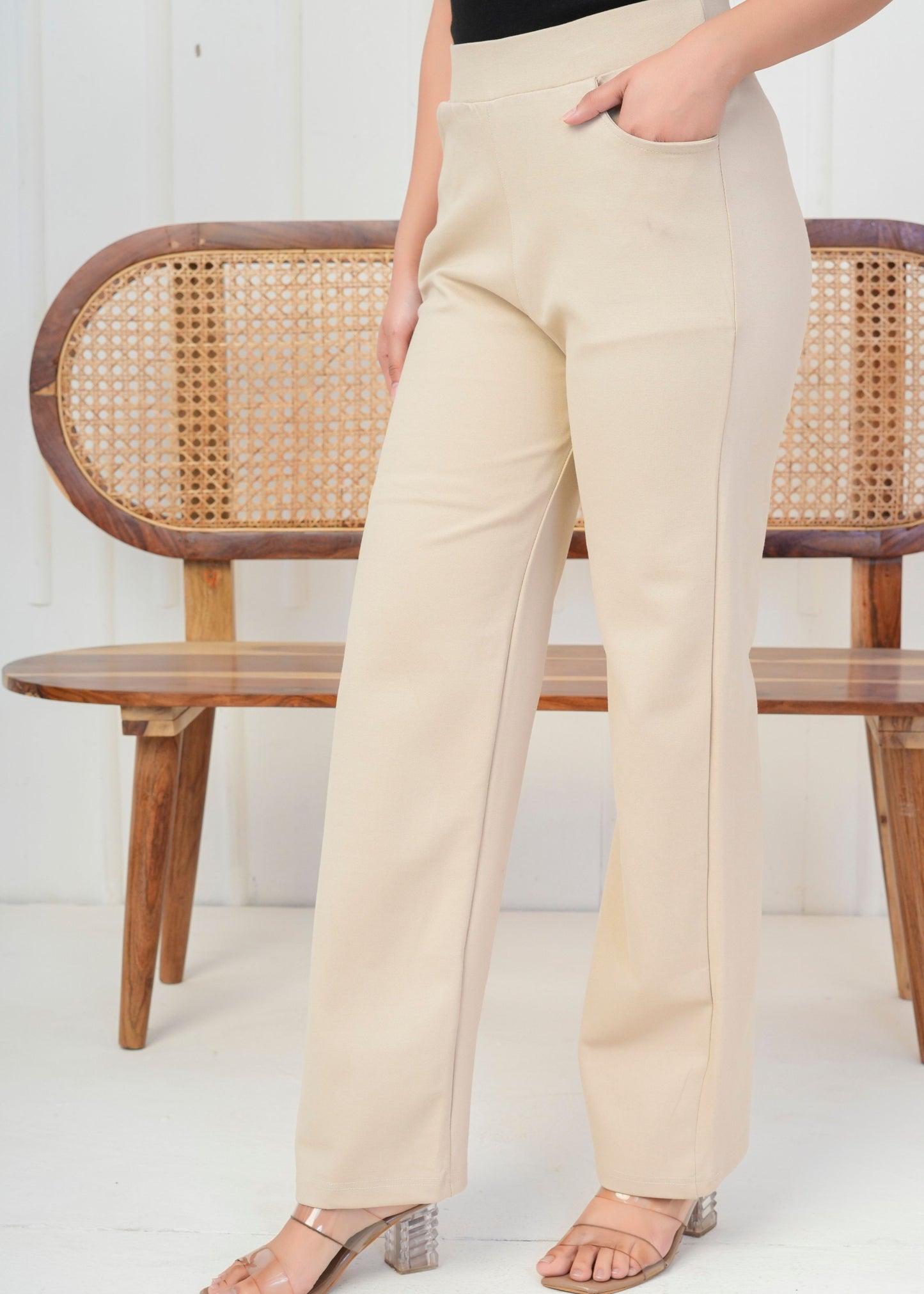Soft Beige Comfort Formal Pant