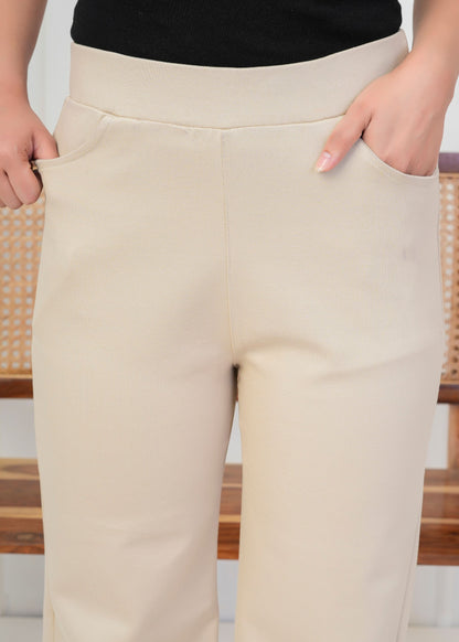 Soft Beige Comfort Formal Pant
