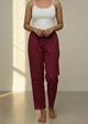Maroon Stretchable Lace Pant