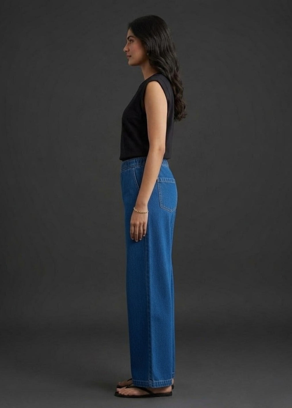 Violet Blue Denim Plazzo Pant