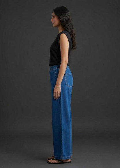 Violet Blue Denim Plazzo Pant