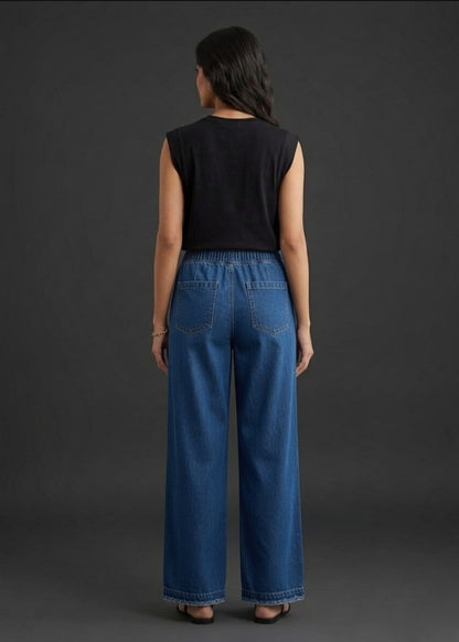 Violet Blue Denim Plazzo Pant