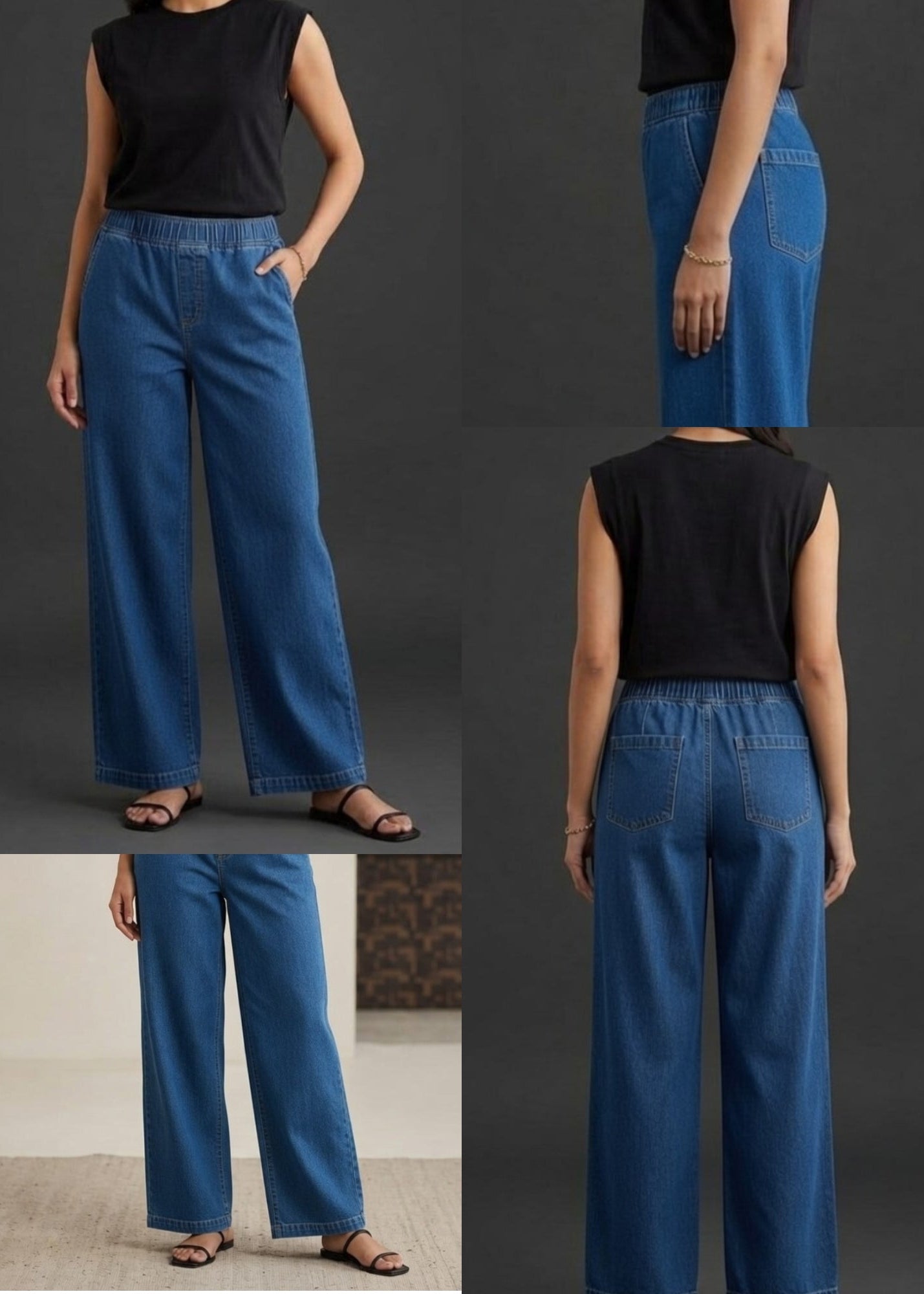 Violet Blue Denim Plazzo Pant