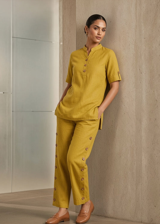 Olive Cotton Linen Co-Ord Set
