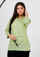 Cotton Linen Mint Green Short Kurti