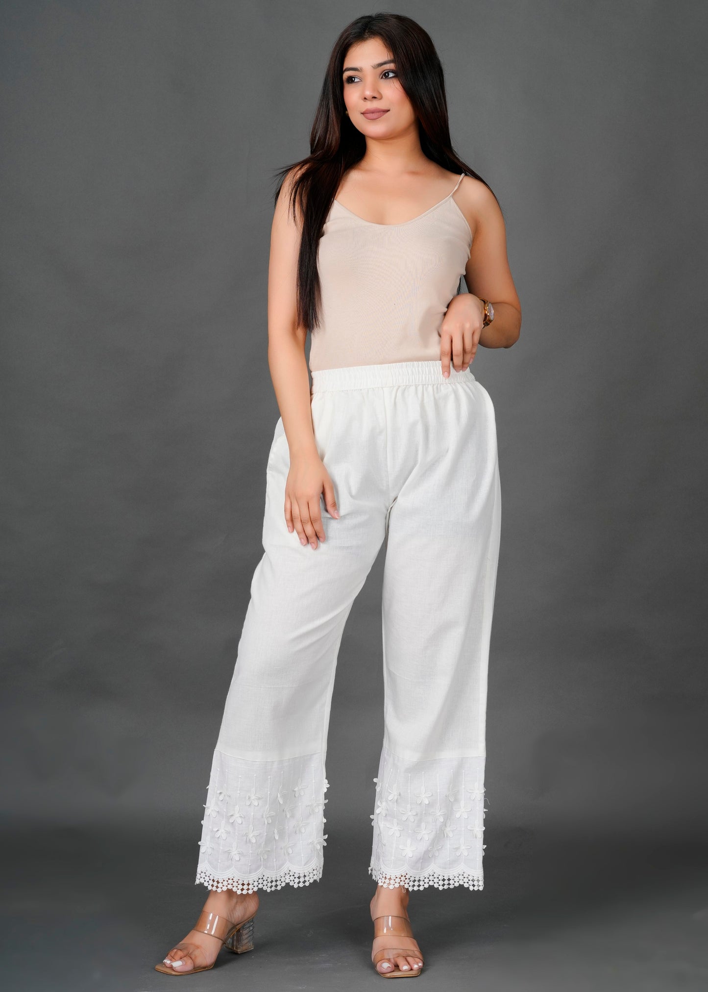 White 3D Pant