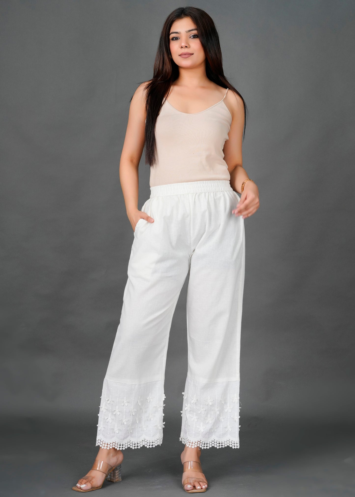 White 3D Pant