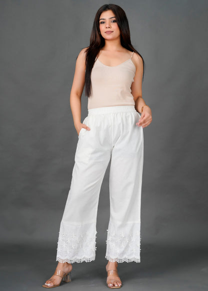White 3D Pant