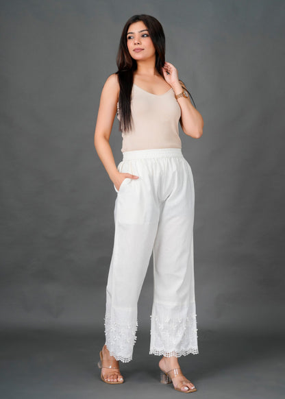 White 3D Pant