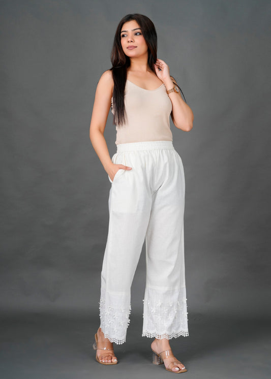 White 3D Pant