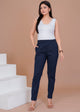 Cotton Lycra Navy Blue Pant