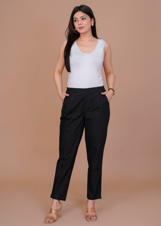 Everyday Cotton Black Pant