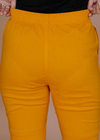 Cotton Lycra Mustard Pant